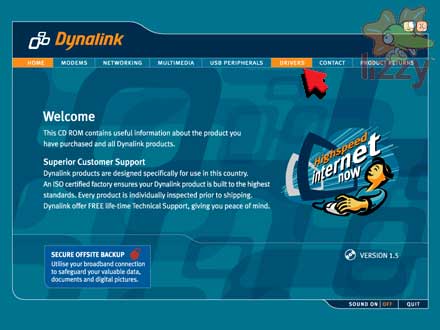 Dynalink welcome page