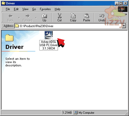 Folder containing the Dynalink RTA-230 install executable on a version 1 cd
