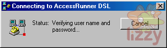 Verifying user name and password window. 