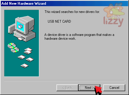 Add New Hardware Wizard for a USB NET CARD. 
