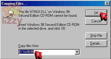 Select Windows location window. 