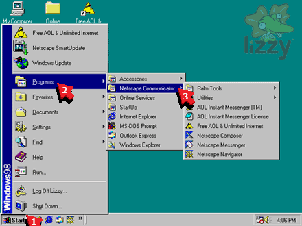 Start menu's Netscape Communicator group. 