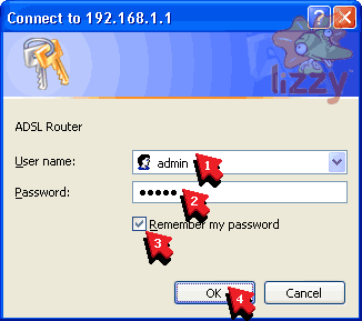Connect to 192.168.1.1 login window. 