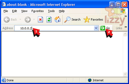Internet Explorer with 10.0.0.2 address. 
