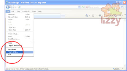 Make sure the 'Work Offline' item near the bottom of Internet Explorer's 'File' menu is NOT ticked. 